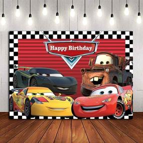 img 2 attached to 🏎️ Vibrant Route 66 Car Photography Backdrop: Perfect for Racing Theme Birthday Party or Photoshoot - 5x3ft Vinyl Studio Props