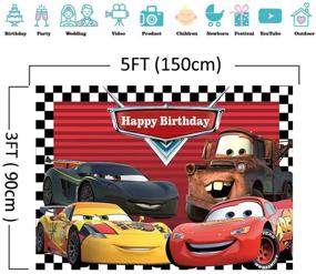 img 1 attached to 🏎️ Vibrant Route 66 Car Photography Backdrop: Perfect for Racing Theme Birthday Party or Photoshoot - 5x3ft Vinyl Studio Props