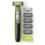 🪒 improved philips norelco oneblade face and body trimmer, shaver black/green/silver, qp263070 logo