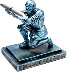 img 2 attached to 🖊️ TBWHL Personalized Executive Knight Pen Holder with Pen - Decorative Pencil Holders Desk Organizer Blue (Base Glue Not Included) - Perfect Gift for a Stylish and Organized Desk