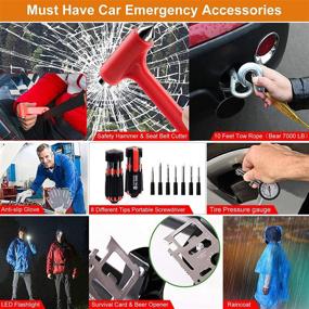 img 1 attached to 🚗 ISWEES Car Emergency Kit: Ultimate Roadside Assistance Tool with Jumper Cable, Shovel & More!