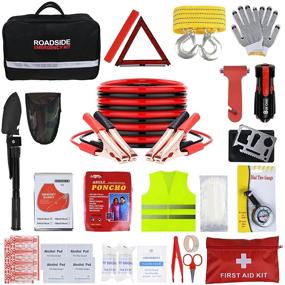 img 4 attached to 🚗 ISWEES Car Emergency Kit: Ultimate Roadside Assistance Tool with Jumper Cable, Shovel & More!