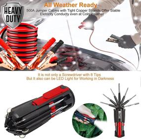 img 3 attached to 🚗 ISWEES Car Emergency Kit: Ultimate Roadside Assistance Tool with Jumper Cable, Shovel & More!