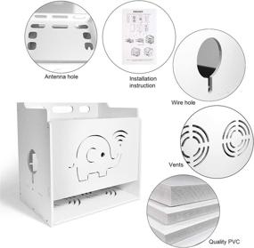 img 1 attached to 📶 Efficiently Organize and Shield Your Router with the Mesa Wood-Plastic PVC Network Set-top Box Router Storage Box, TV Lower Row Socket Occlusion Box Wireless WiFi Router Shelf – A Convenient Storage Solution