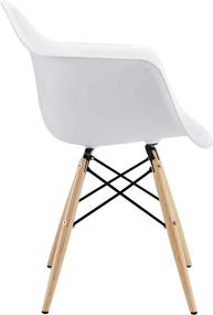 img 2 attached to Modway Pyramid Mid-Century Modern White Arm Chair 🪑 with Natural Wood Legs for Kitchen and Dining Room