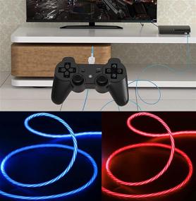 img 2 attached to ⚡️ PS4 Controller Charger: 2-Pack Charging Cable with Flowing LED - 10FT Micro USB 2.0 Data Sync for PS4, Xbox One, Samsung & Android Phones
