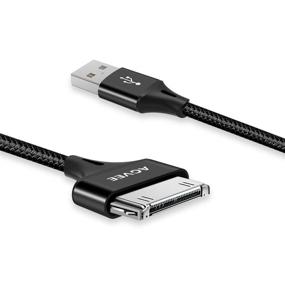 img 1 attached to AGVEE [3 Pack 3ft 6ft 10ft] 30 Pin Charger Cable for iPhone 4/4S, iPad 1/2/3, iPod - Heavy Duty Nylon Braided Cord with Fast Charging & Data Sync - Slim Metal Shell - Long & Durable - Black + Leather Ties