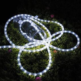 img 3 attached to 🌟 Toodour Solar Christmas Rope Lights: 33ft 240 LED Outdoor String Lights for Festive Decor, Waterproof & Solar Powered Tube Lights - Perfect for Christmas Garden, Fence, Patio, Yard, and Party (White)