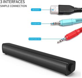 img 1 attached to USB Powered Computer Speaker with 3.5mm Aux-in 🔊 Connection - For Windows, Desktop, Smartphone, Tablets, Laptop, Projector (Black)