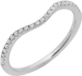 img 4 attached to Sparkling 14K Gold 0.20 Carat Round Diamond Contour Guard Band for Ladies - Dazzlingrock Collection