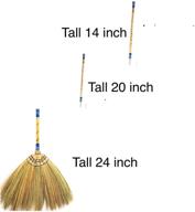 🧹 sn skennova 4 in 1 natural grass broom set: traditional thai handmade broom for efficient sweeping - ideal for kitchen & asian décor (24", 34", 44", 58") logo