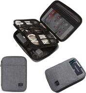 🧳 bagsmart двухслойный органайзер для кабелей в путешествиях: эффективный кейс для электронных аксессуаров для кабелей, iphone, kindle [серый] логотип