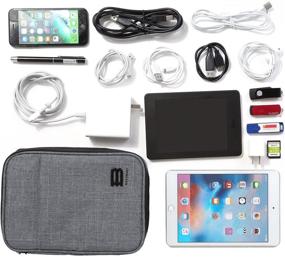 img 3 attached to 🧳 BAGSMART Double-Layer Travel Cable Organizer: Efficient Electronics Accessories Case for Cables, iPhone, Kindle [Grey]