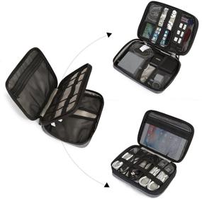 img 1 attached to 🧳 BAGSMART Double-Layer Travel Cable Organizer: Efficient Electronics Accessories Case for Cables, iPhone, Kindle [Grey]