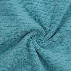 img 1 attached to Polyte Premium Microfiber All-Purpose Ribbed Terry Kitchen Towel Set, Pack of 6 (Teal, 16x28 inches)