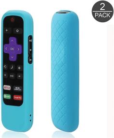 img 4 attached to [2-Pack] AKWOX Protective Case for Roku Express Remote - Shockproof Silicone 📱 Cover with Lanyard (Blue) - Ideal for Roku Express/Premiere RC68/RC69/RC108/RC112 Standard IR Remote