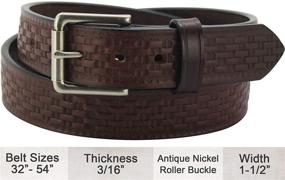 img 3 attached to Mens Black Leather Basket Weave Men's Accessories