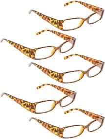 img 4 attached to 👓 Affordable 5-Pack Women's Rectangular Reading Glasses with Sunglasses: High-Quality Readers for All Your Vision Needs