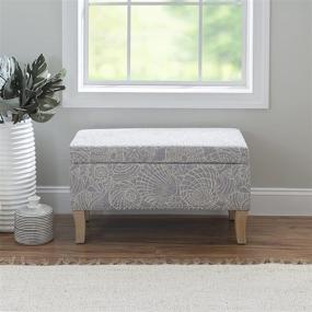 img 2 attached to 🪑 Stone Upholstered Stephanie Ottoman with Storage by Linon