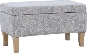 img 4 attached to 🪑 Stone Upholstered Stephanie Ottoman with Storage by Linon