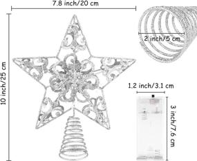 img 3 attached to 🎄 MCEAST Glittered Christmas Tree Topper: 10-inch Silver LED Star Treetop for Indoor/Outdoor Tree Decoration