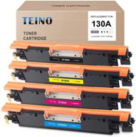 🖨️ teino remanufactured toner cartridge 4-pack for hp 130a cf350a cf351a cf352a cf353a - compatible with hp color laserjet pro mfp m176n m177fw (black, cyan, magenta, yellow) logo