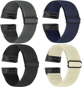 img 3 attached to 👌 Vodtian Elastic Nylon Watch Band - Perfect Fit for Fitbit Charge 4/3/SE - Adjustable Braided Solo Loop Sport Straps for Women & Men