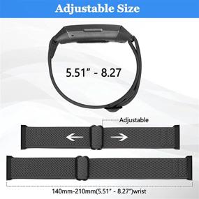 img 1 attached to 👌 Vodtian Elastic Nylon Watch Band - Perfect Fit for Fitbit Charge 4/3/SE - Adjustable Braided Solo Loop Sport Straps for Women & Men