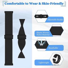 img 2 attached to 👌 Vodtian Elastic Nylon Watch Band - Perfect Fit for Fitbit Charge 4/3/SE - Adjustable Braided Solo Loop Sport Straps for Women & Men