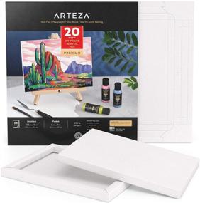 img 4 attached to 🎨 Arteza Acrylic Paper Foldable Canvas Pad: 8x11 Inches, 20 Sheets - Premium Heavyweight Acrylic Paint Paper for Painting & Mixed Media Art, DIY Frame Included - 220 lb (360 GSM), Acid-Free - Art Supplies