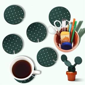 img 1 attached to Coasters Cactus Drinks Flowerpot Novelty