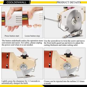 img 1 attached to CGOLDENWALL YJ-65 Электрический вращающийся тканевый резак - эффективная машина для резки многопластовой ткани, кожи, шерсти - 0,8 дюйма - В комплекте запасное лезвие