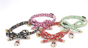 img 2 attached to Purrfectly Stylish PetSoKoo Bowknot Cat Collar with Bell: Japan's Colorful Polka Dots & Lucky Cat Charm for Safe & Soft Feline Fashion