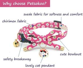 img 3 attached to Purrfectly Stylish PetSoKoo Bowknot Cat Collar with Bell: Japan's Colorful Polka Dots & Lucky Cat Charm for Safe & Soft Feline Fashion