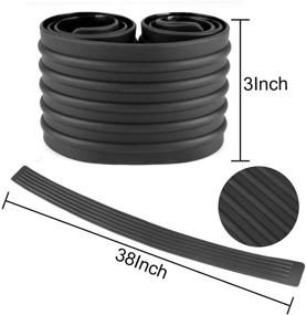 img 1 attached to 🚗 SAN AUTO Rear Bumper Guard Protector - Anti-Collision Patch, Anti-Scrape Black Rubber - Universal Trunk Door Entry Guards for SUV/Cars - Non-Slip with Tape - 38 inch
