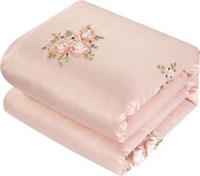 img 2 attached to 👑 Queen Size Pink Chic Home Rosetta 5-Piece Comforter Set