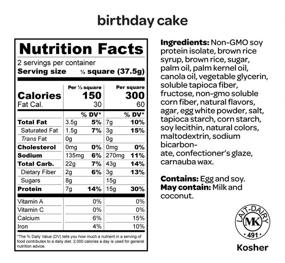 img 2 attached to 🎂 Cloud10 Birthday Cake Marshmallow Rice Crispy Treats - High Protein, Gluten-Free, Kosher, No Artificial Sweeteners - 2.64 Ounce (Pack of 10)