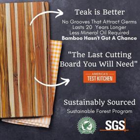 img 3 attached to 🪓 Teakhaus Carving Board with Hand Grip and Juice Canal - 24" x 18" x 1.5" (Rectangle)