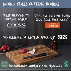 img 1 attached to 🪓 Teakhaus Carving Board with Hand Grip and Juice Canal - 24" x 18" x 1.5" (Rectangle)