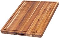 🪓 teakhaus carving board with hand grip and juice canal - 24" x 18" x 1.5" (rectangle) logo