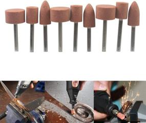 img 4 attached to 🔨 9-Piece Abrasive Mounted Stone Set for Dremel Rotary Tools - Grinding Stone Wheel Head | Dremel Accessories with 1/8 Inch Shank | Carving Expert