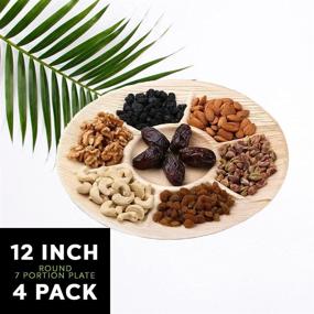 img 3 attached to 🍃 12-Inch Round Palm Leaf Plates - Pack of 4, Ideal for Holiday Parties, Natural, Compostable, Disposable & Biodegradable Tableware