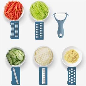 img 1 attached to 🥔 7-in-1 Mandoline Vegetable Slicer Cutter, Grater, and Shredder - Ideal for Potatoes, Vegetables, and Garlic Mincing