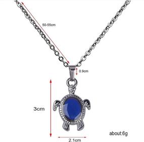 img 1 attached to 🐢 Color Changing Mood Necklace Set with Temperature Sensing Technology - Turtle Butterfly Love Heart Pendants for Emotion Control and Romantic Vibes - Stainless Steel Chain Jewelry (3pcs)