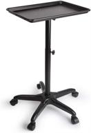 🛒 flolxnb salon tray cart: the perfect rolling trolley for clinic, spa & tattoo artists - premium aluminum, adjustable height, storage utility cart in sleek black design logo