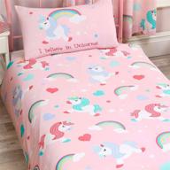 i believe in unicorns 2 piece uk single/us twin sheet set for magical dreams logo