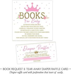 img 1 attached to Princess Baby Shower Invitations Bundle – Includes Book Request, Diaper Raffle Card, Pink Baby Sprinkle – Set of 20 Fill-in Invites with Envelopes