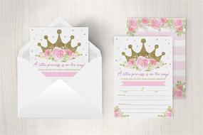 img 2 attached to Princess Baby Shower Invitations Bundle – Includes Book Request, Diaper Raffle Card, Pink Baby Sprinkle – Set of 20 Fill-in Invites with Envelopes