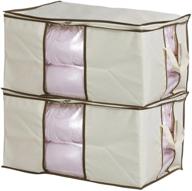 🧺 misslo jumbo zippered storage bags - ideal for king comforter, clothes, and blanket organization. heavy-duty fabric space saver solution. логотип