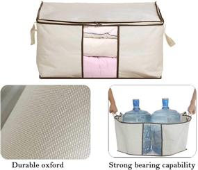 img 3 attached to 🧺 MISSLO Jumbo Zippered Storage Bags - Ideal for King Comforter, Clothes, and Blanket Organization. Heavy-Duty Fabric Space Saver Solution.